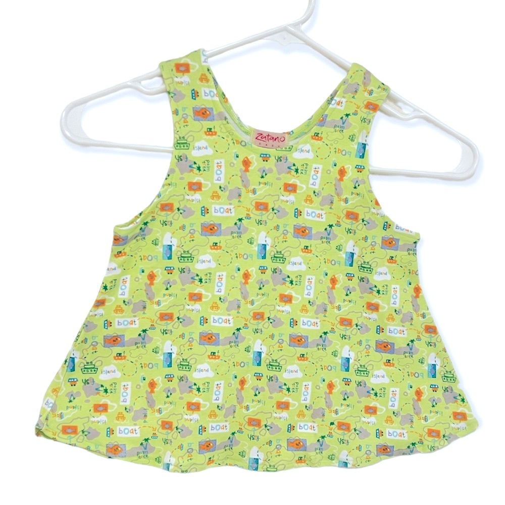 NWT Zutano Basics Palm Island Swing Top. Celery Green. Size 18-24 M